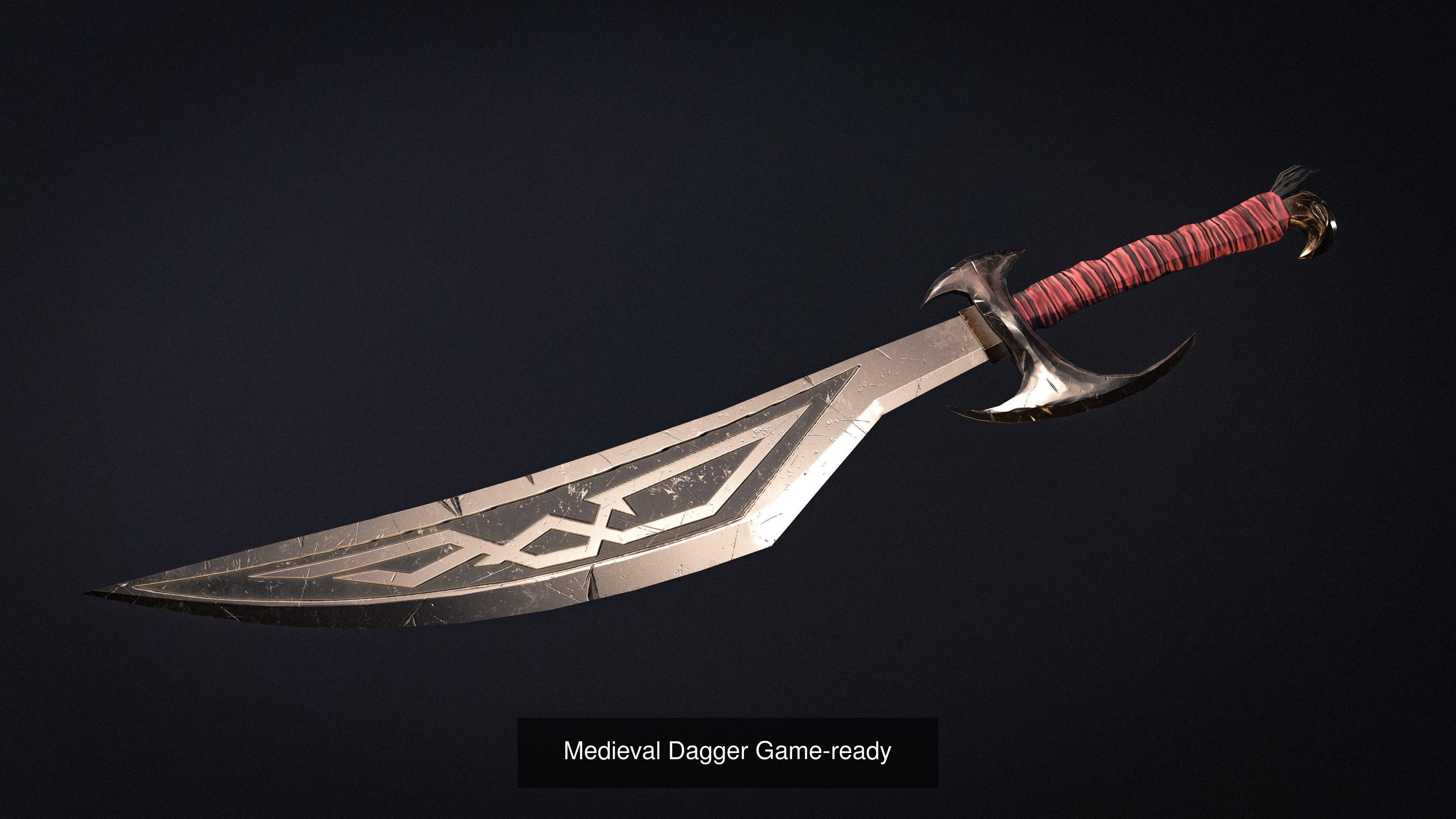 Medieval Stylized wearpons pack 3D Model Collection_7