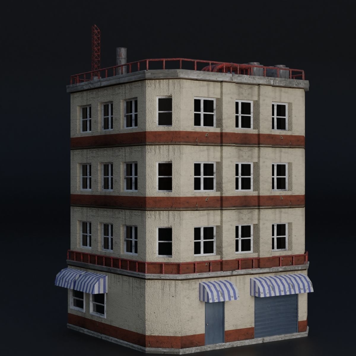 BUILDING URBAN AREA HONGKONG JAPAN CHINA ASIAN 07 Low-poly 3D model_5