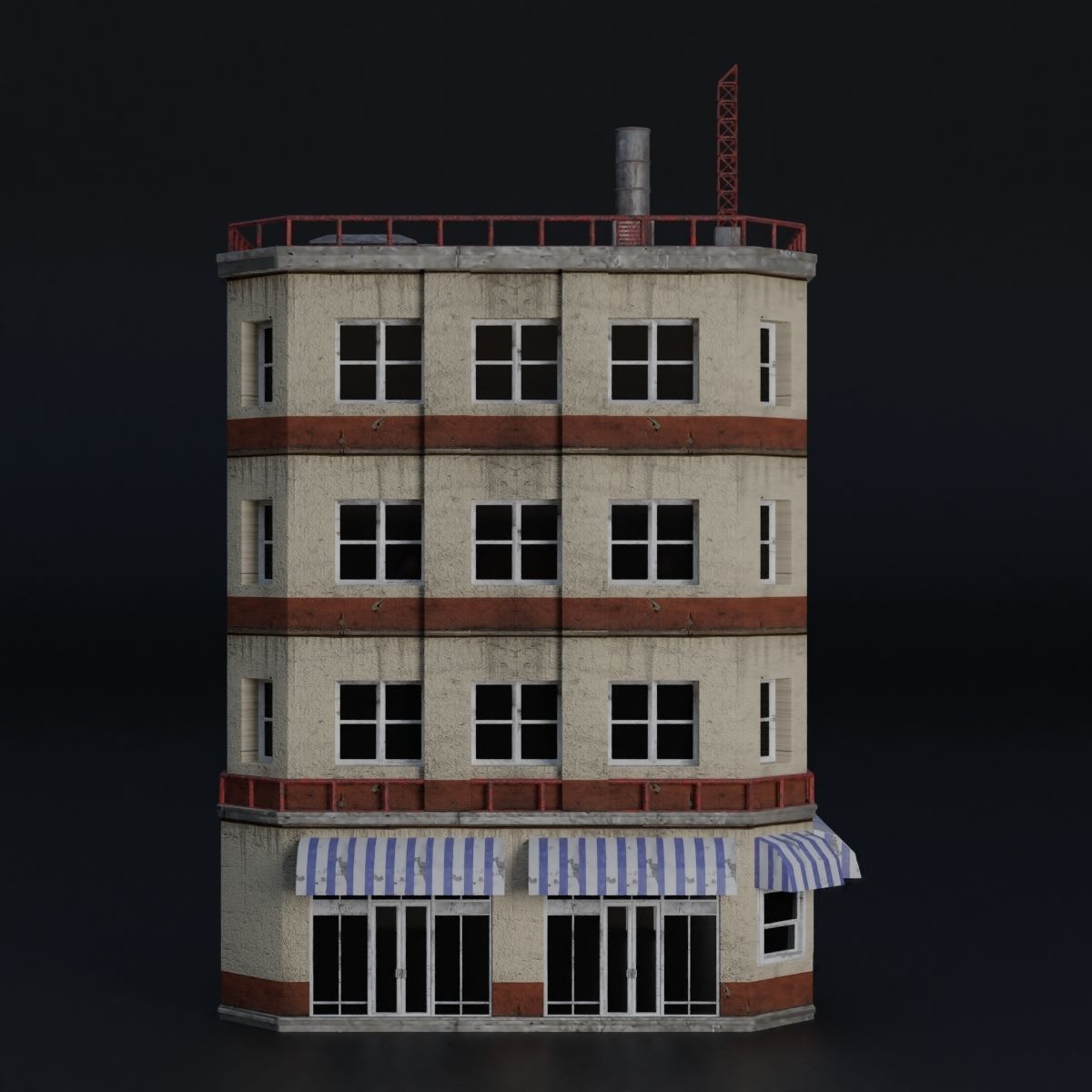BUILDING URBAN AREA HONGKONG JAPAN CHINA ASIAN 07 Low-poly 3D model_2