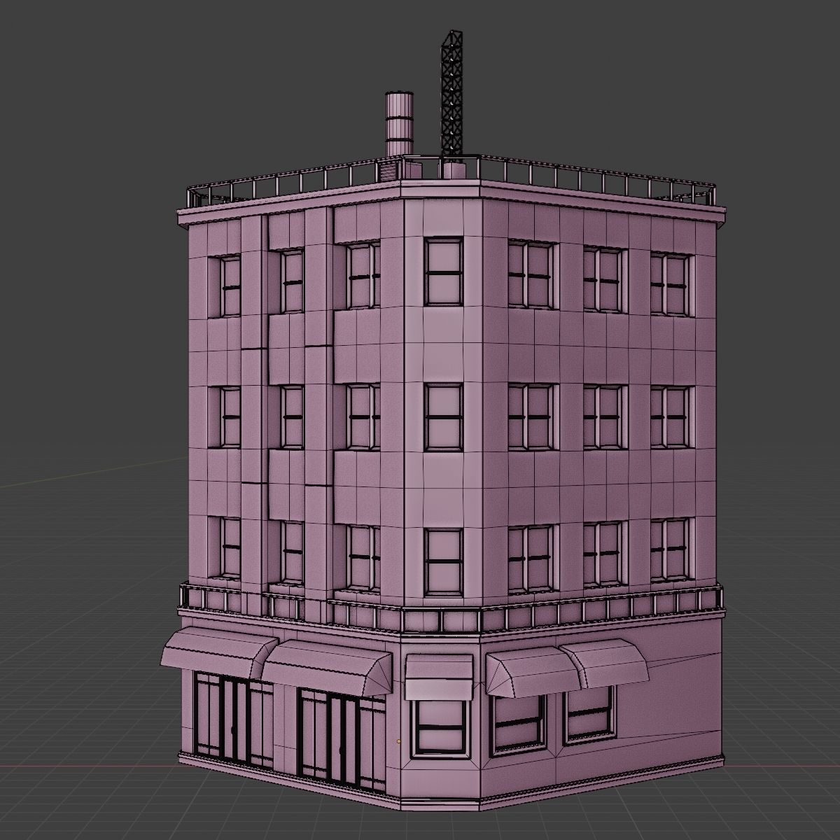 BUILDING URBAN AREA HONGKONG JAPAN CHINA ASIAN 07 Low-poly 3D model_10