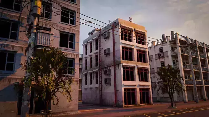 BUILDING URBAN AREA HONGKONG JAPAN CHINA ASIAN 09 Low-poly 3D model