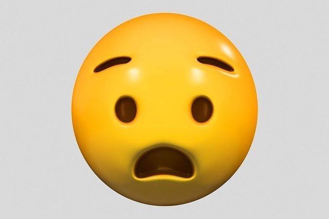 Emoji Anguished Face 3D model