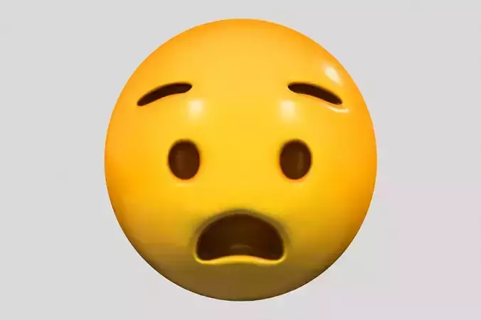 Emoji Anguished Face 3D model