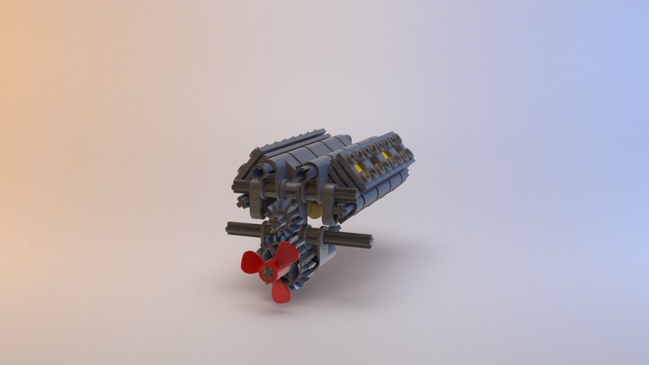 Lego - V8 Engine Low-poly 3D model_8