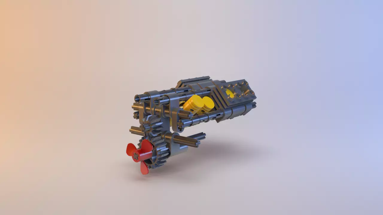 Lego - V8 Engine Low-poly 3D model_0
