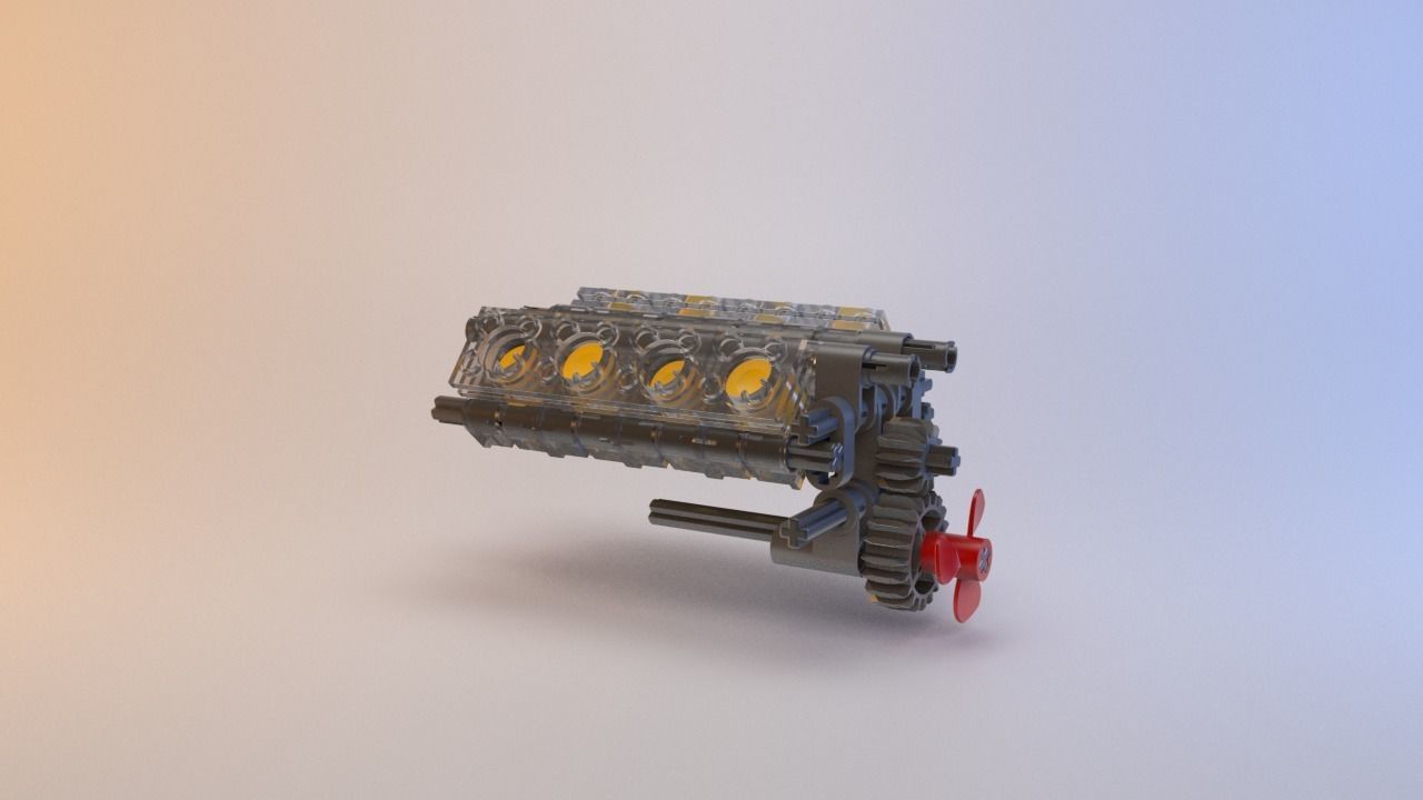 Lego - V8 Engine Low-poly 3D model_15