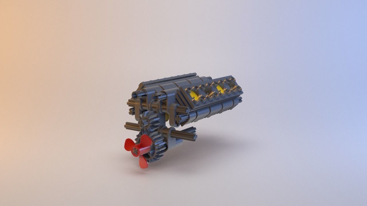 Lego - V8 Engine Low-poly 3D model_6