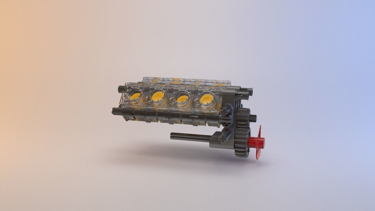 Lego - V8 Engine Low-poly 3D model_16