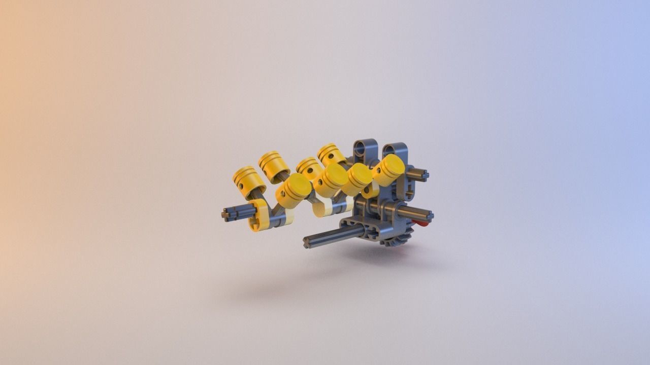 Lego - V8 Engine Low-poly 3D model_2