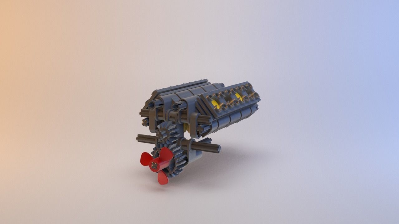 Lego - V8 Engine Low-poly 3D model_7