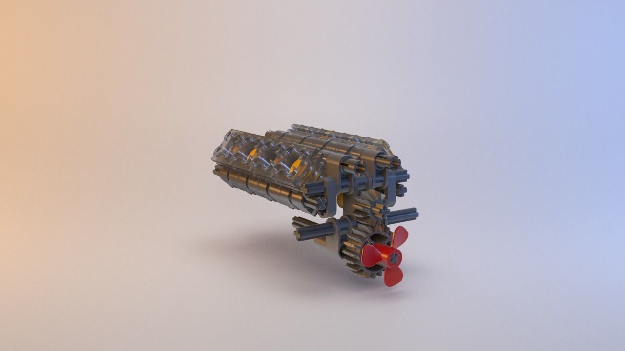 Lego - V8 Engine Low-poly 3D model_13