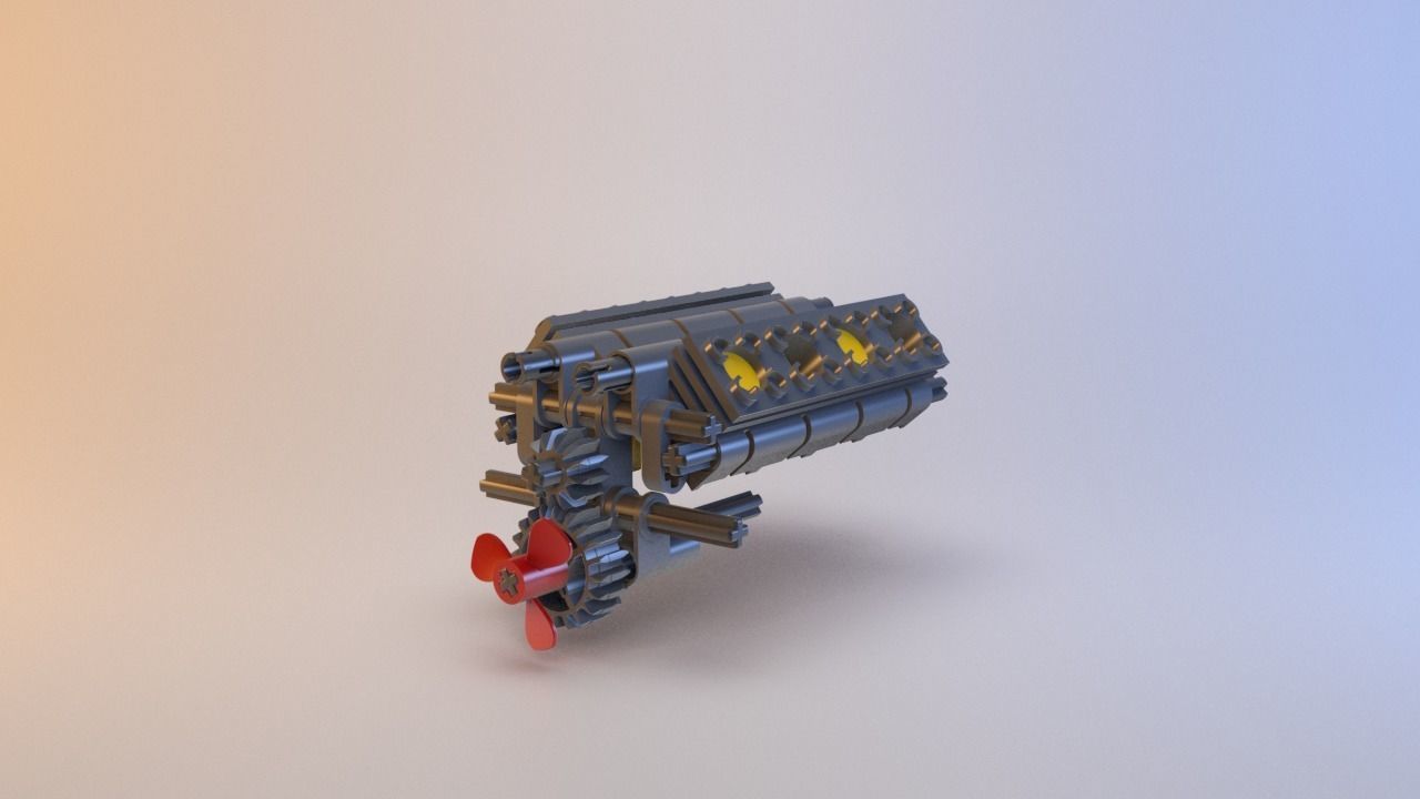 Lego - V8 Engine Low-poly 3D model_5