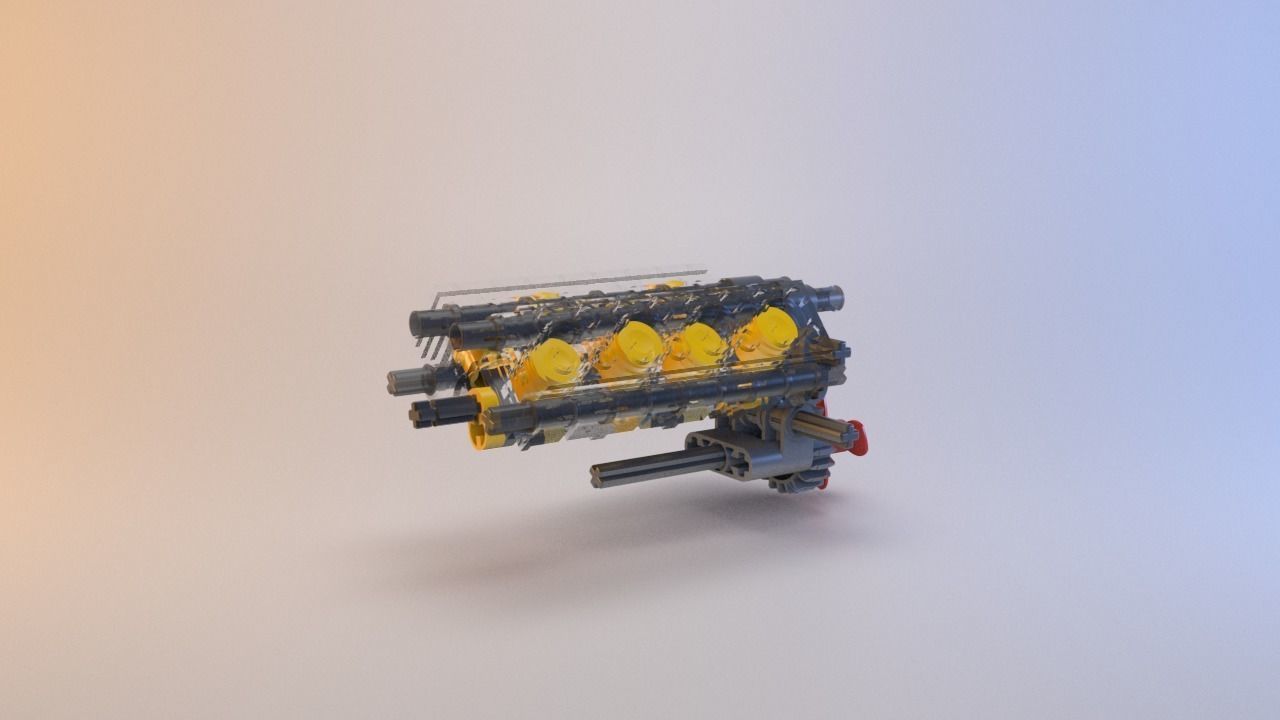 Lego - V8 Engine Low-poly 3D model_21