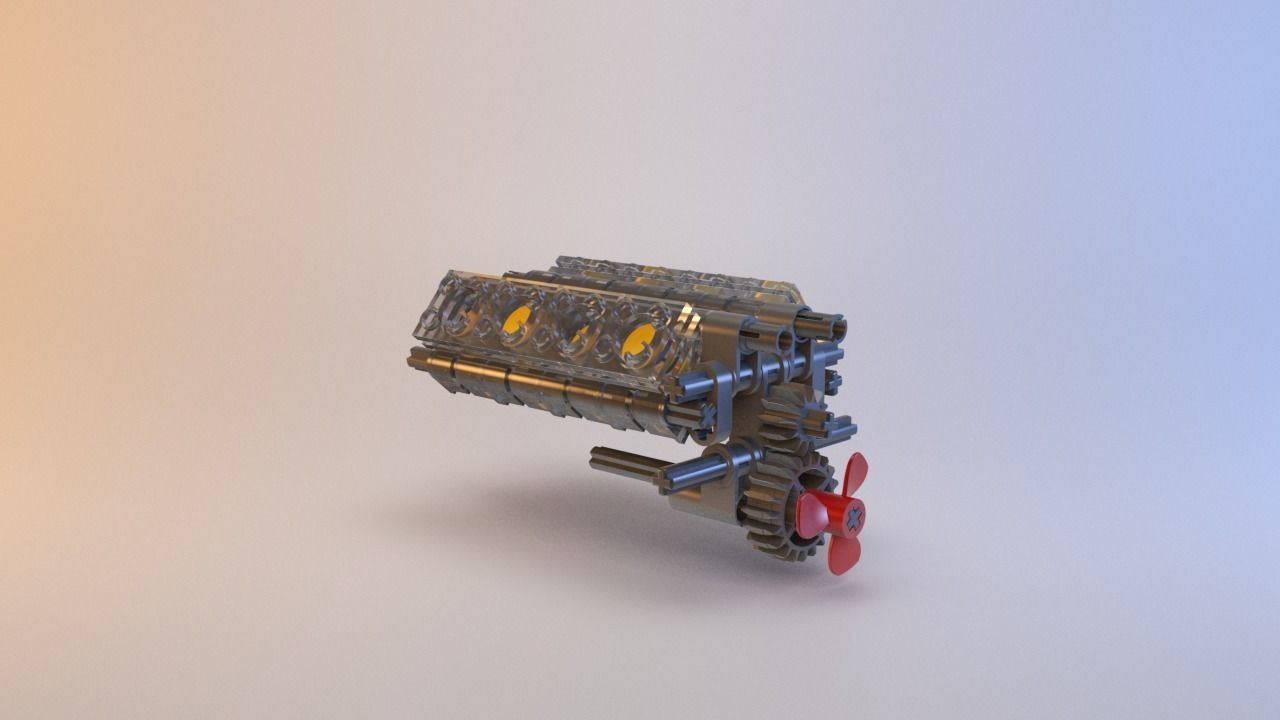 Lego - V8 Engine Low-poly 3D model_14