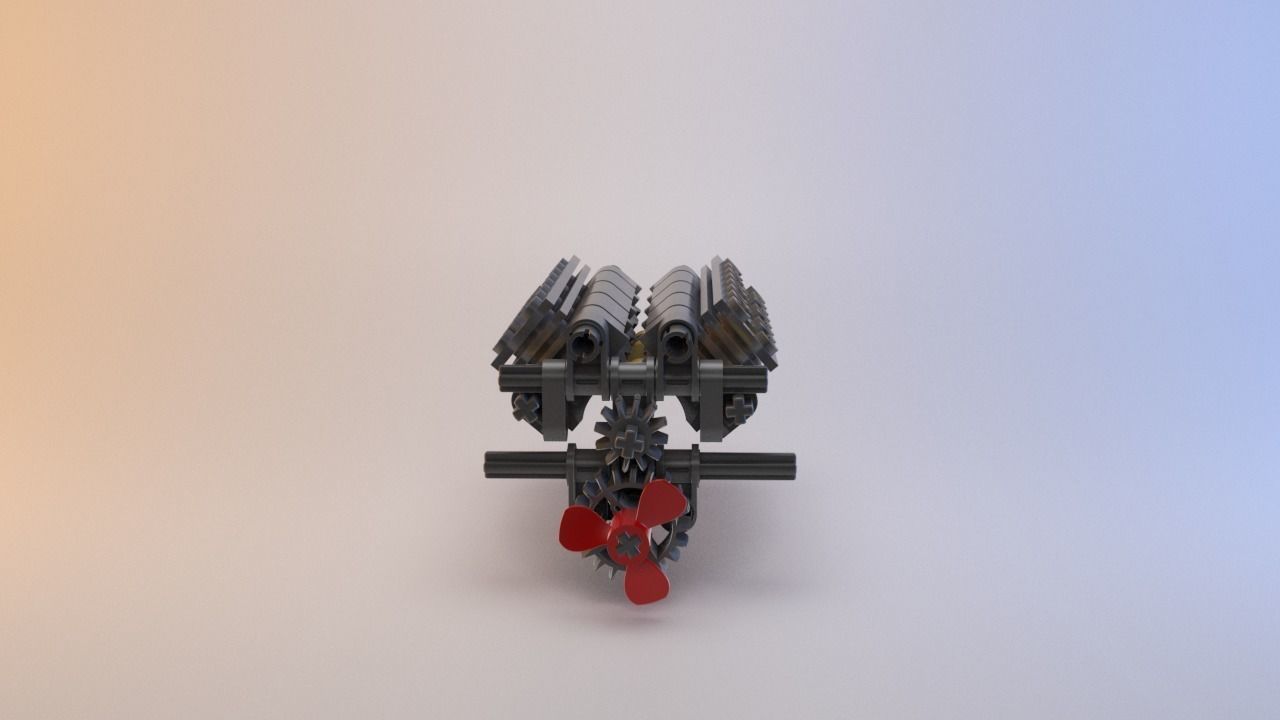 Lego - V8 Engine Low-poly 3D model_10