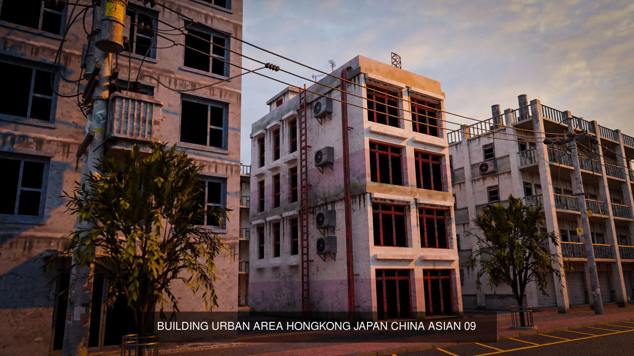 BUILDING URBAN AREA HONGKONG JAPAN CHINA ASIAN PACK 3D Model Collection_10
