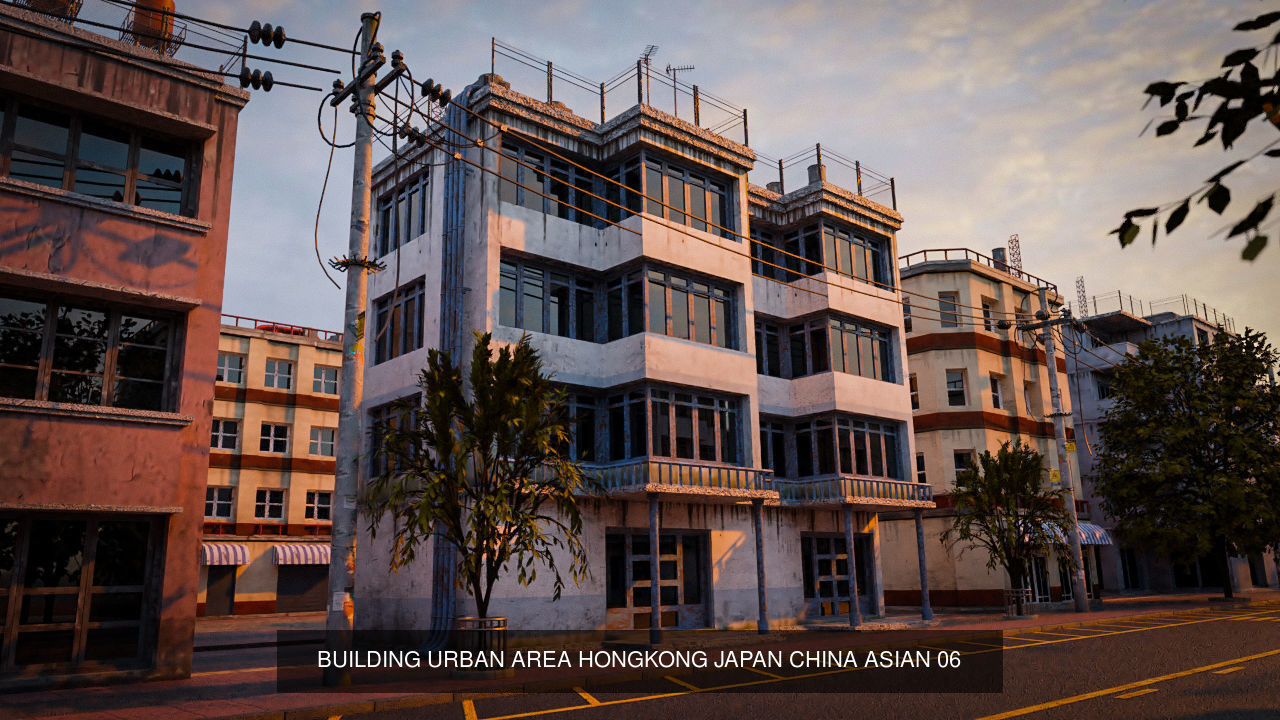 BUILDING URBAN AREA HONGKONG JAPAN CHINA ASIAN PACK 3D Model Collection_7