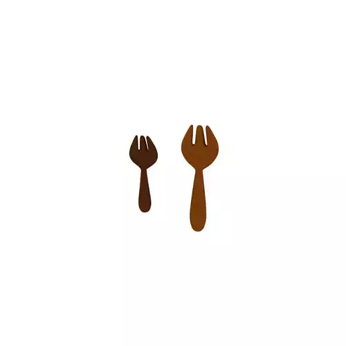 Wooden fork 3D model