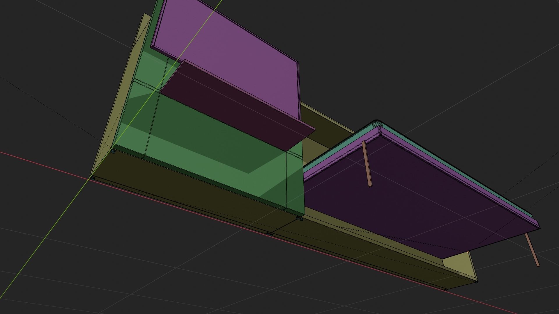 Clei Poppi Theatre sliding TV cabinet with bed 3d model Free 3D model_5