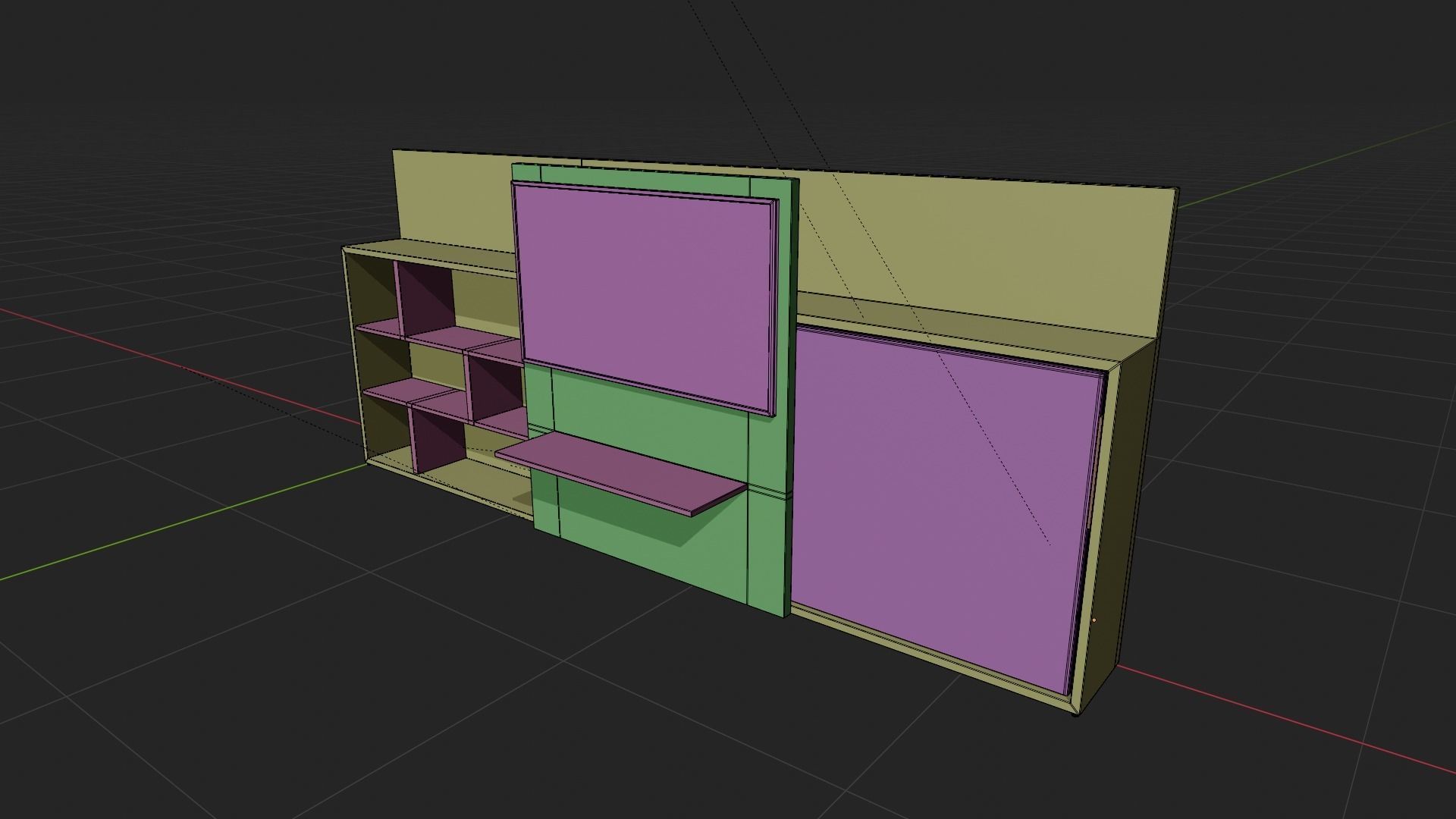 Clei Poppi Theatre sliding TV cabinet with bed 3d model Free 3D model_3