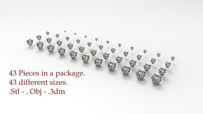 Jewelry Prong Head Set Package 002 3D print model