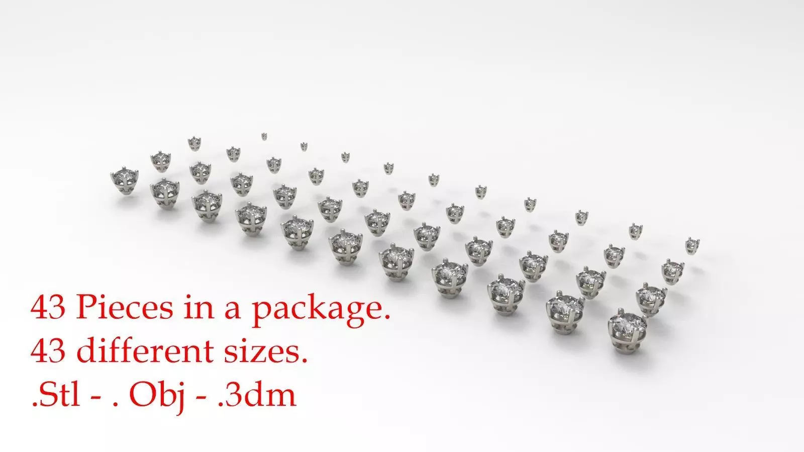 Jewelry Prong Head Set Package 003 3D print model_0