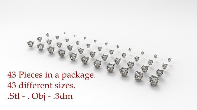 Jewelry Prong Head Set Package 003 3D print model