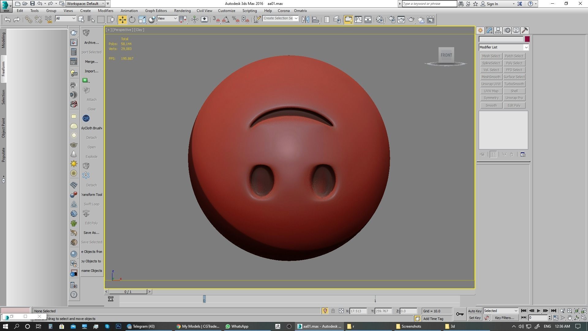 Emoji Upside-Down Face 3D model_12