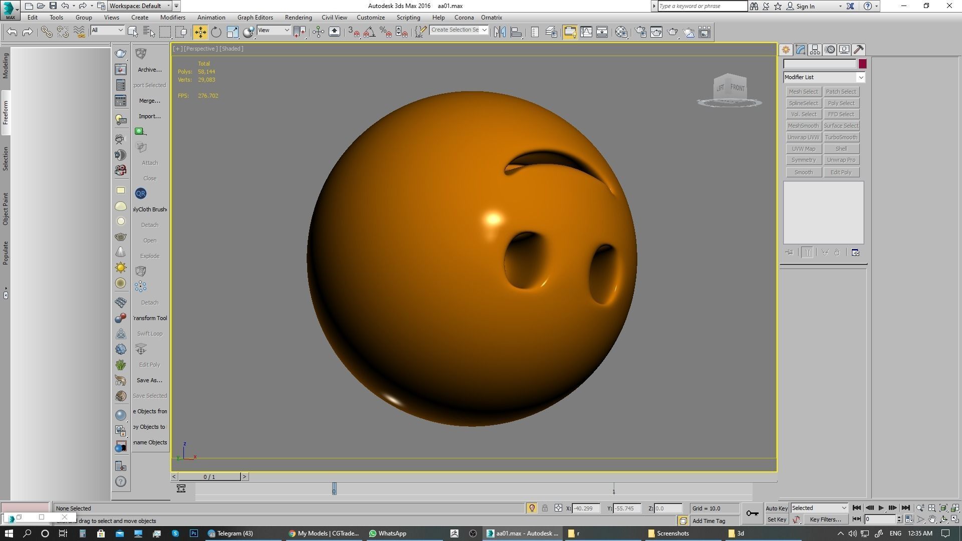 Emoji Upside-Down Face 3D model_4