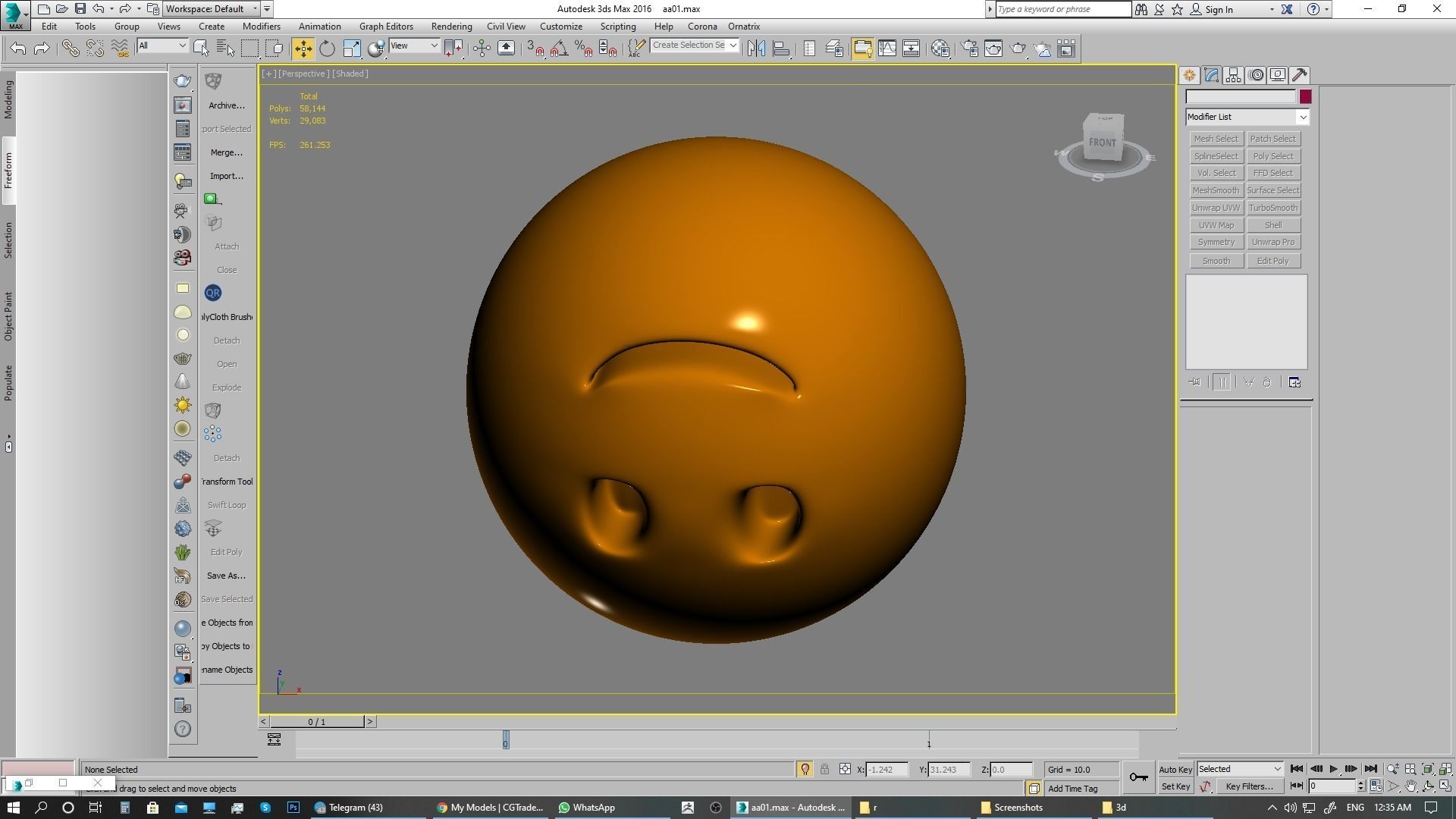 Emoji Upside-Down Face 3D model_8