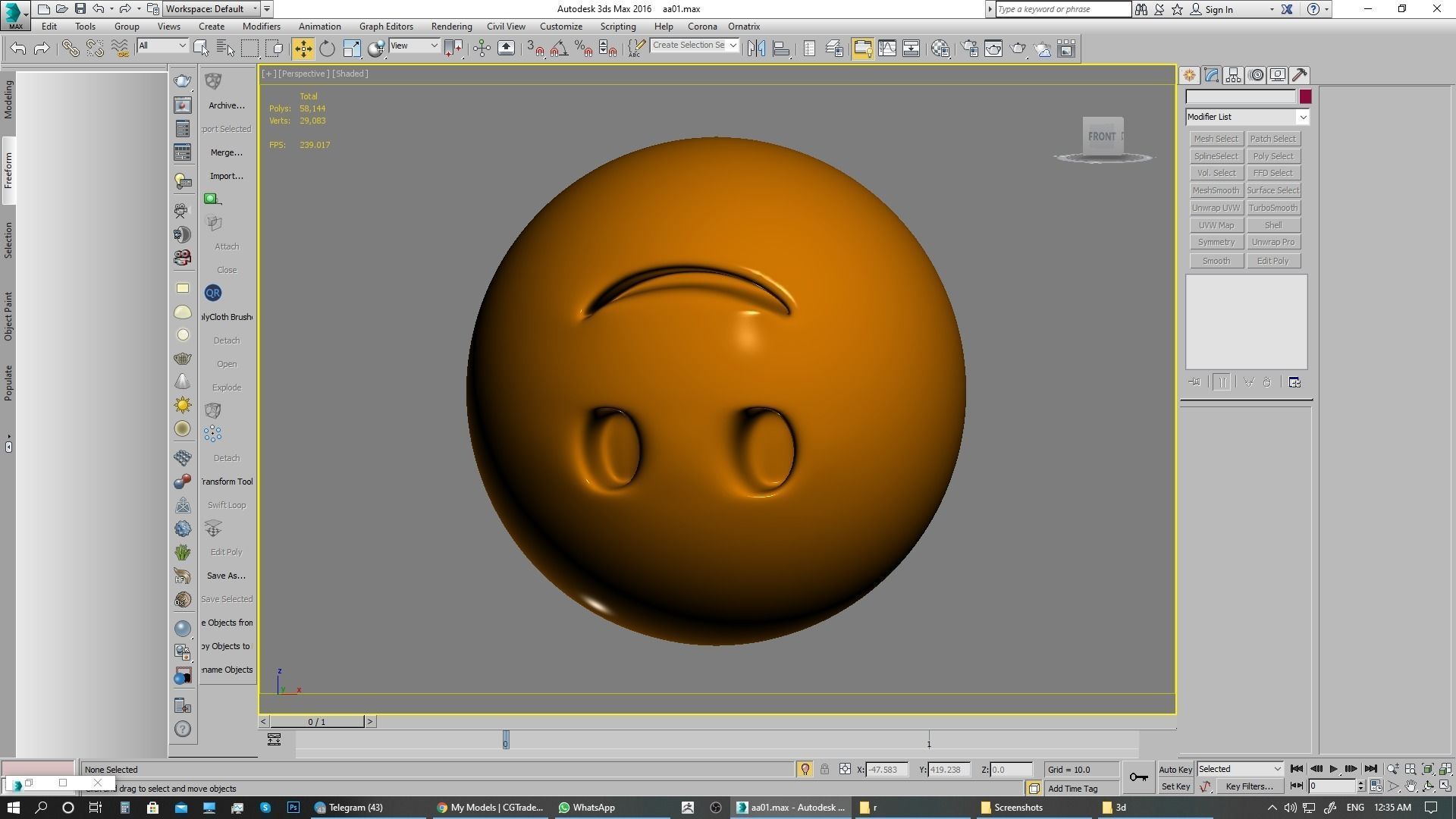 Emoji Upside-Down Face 3D model_6