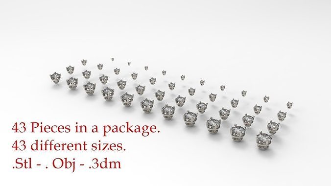 Jewelry Prong Head Set Package 004 3D print model