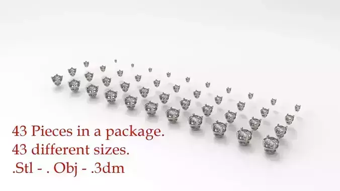 Jewelry Prong Head Set Package 004 3D print model