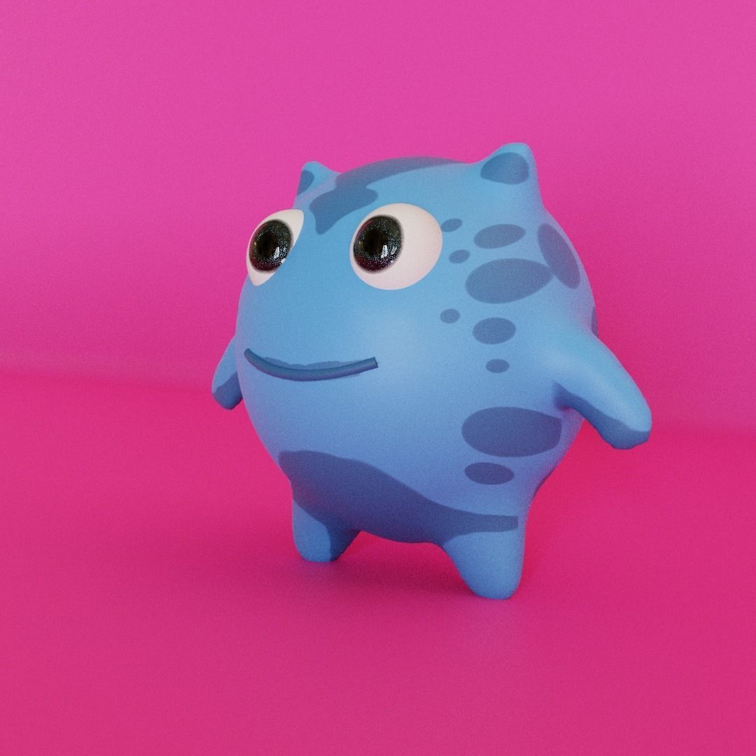 Cute Cartoony Monster 3D model_3