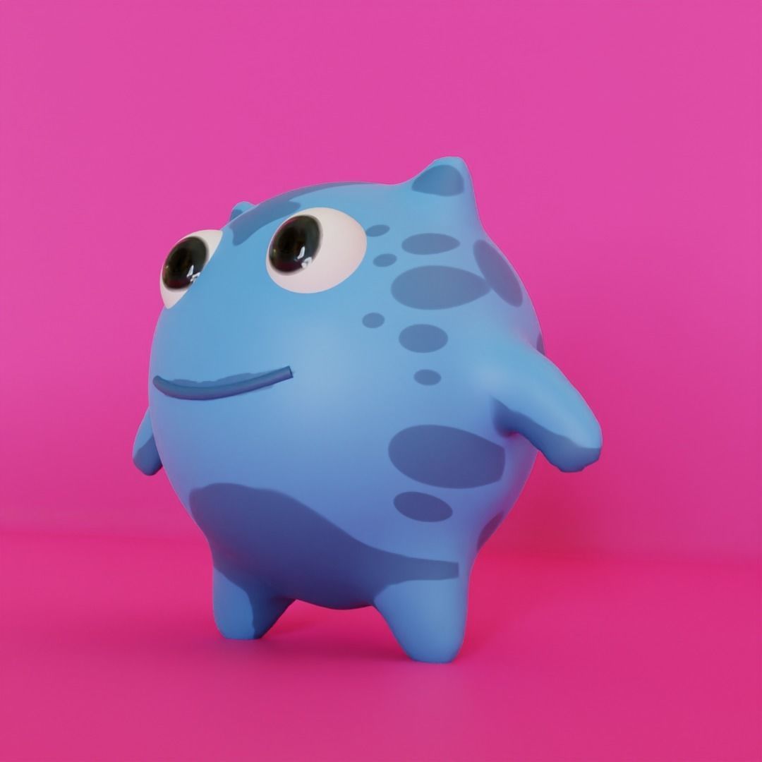 Cute Cartoony Monster 3D model_5