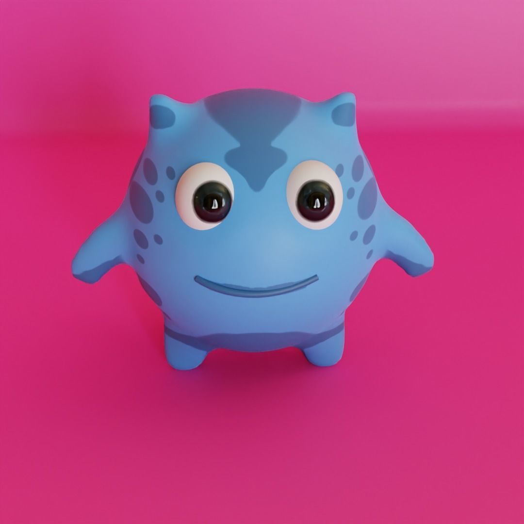 Cute Cartoony Monster 3D model_4