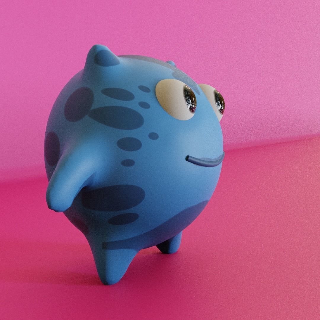 Cute Cartoony Monster 3D model_2