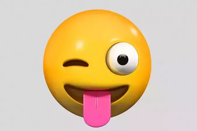 Emoji Winking Face with Tongue 3D model