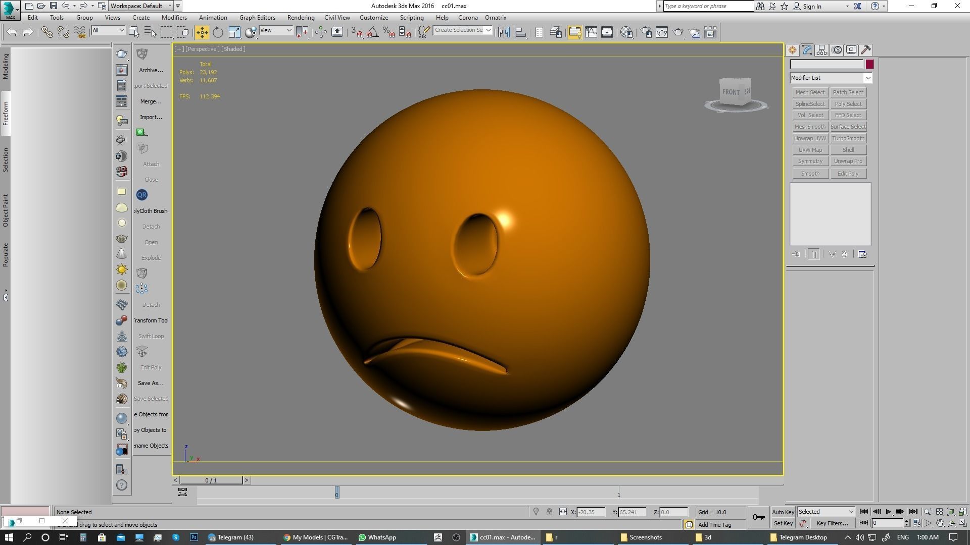 Emoji Slightly Frowning Face 3D model_4