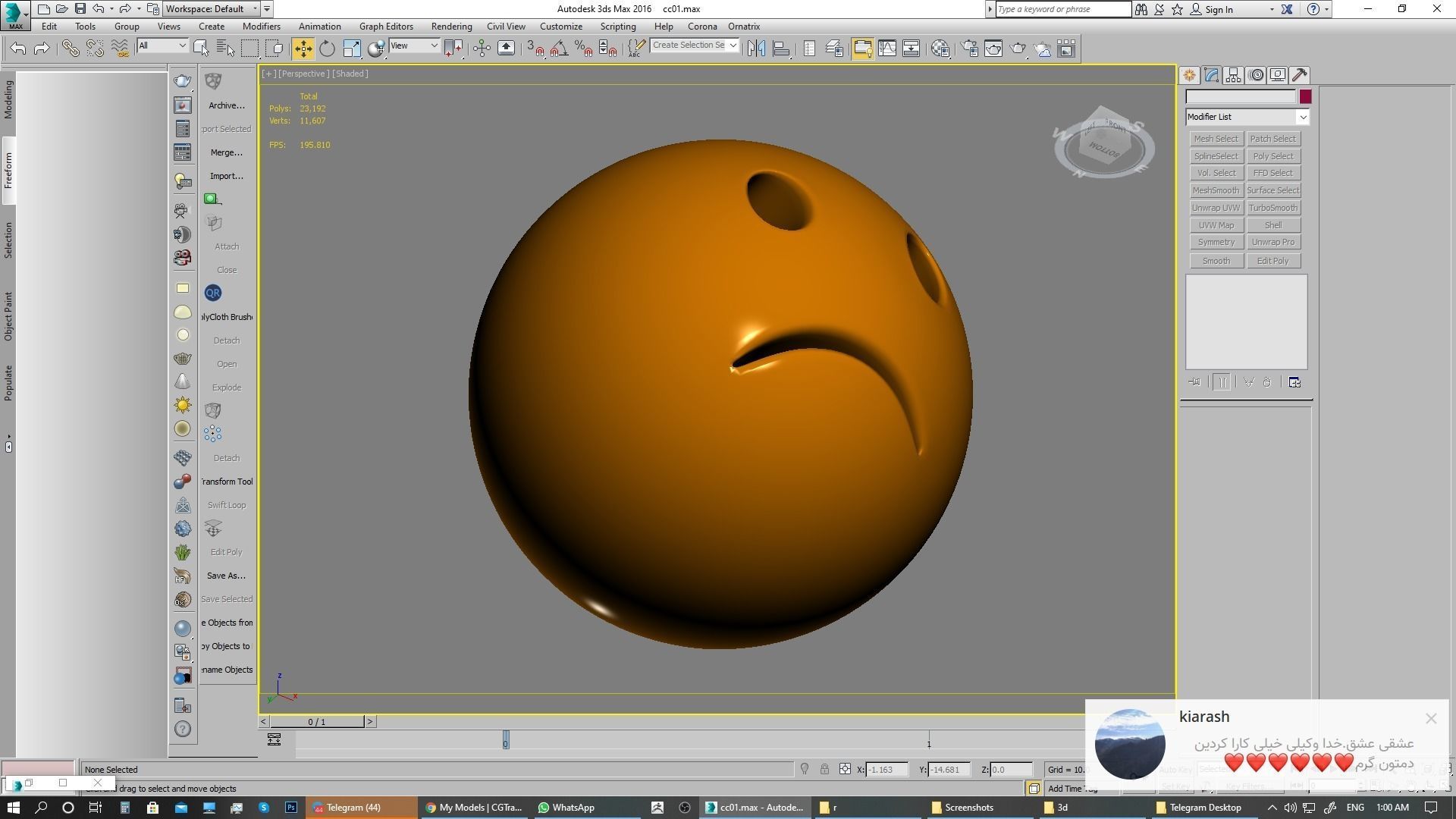 Emoji Slightly Frowning Face 3D model_9