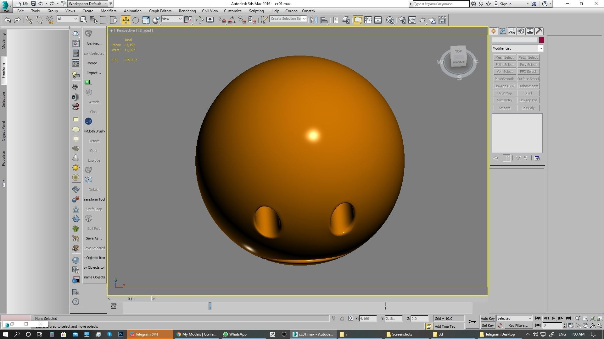 Emoji Slightly Frowning Face 3D model_12