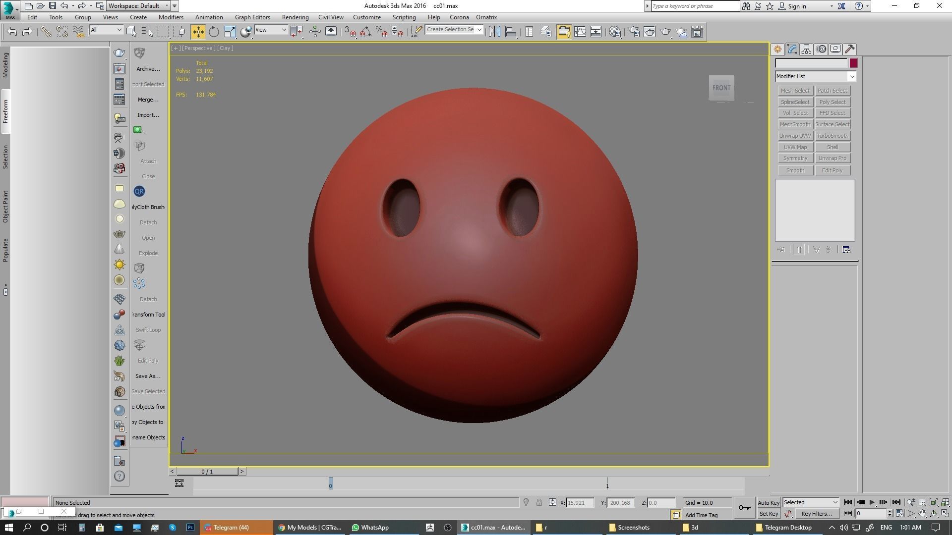 Emoji Slightly Frowning Face 3D model_20