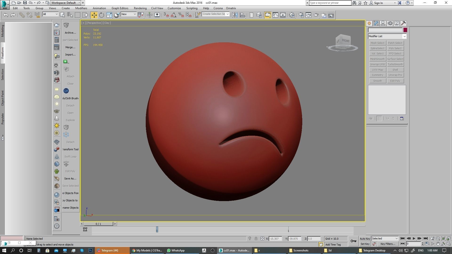 Emoji Slightly Frowning Face 3D model_16