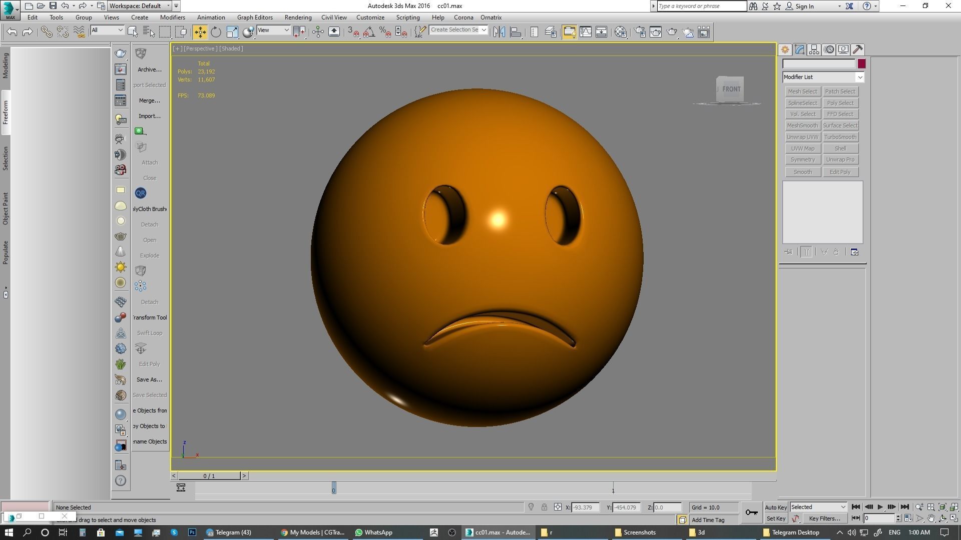 Emoji Slightly Frowning Face 3D model_5