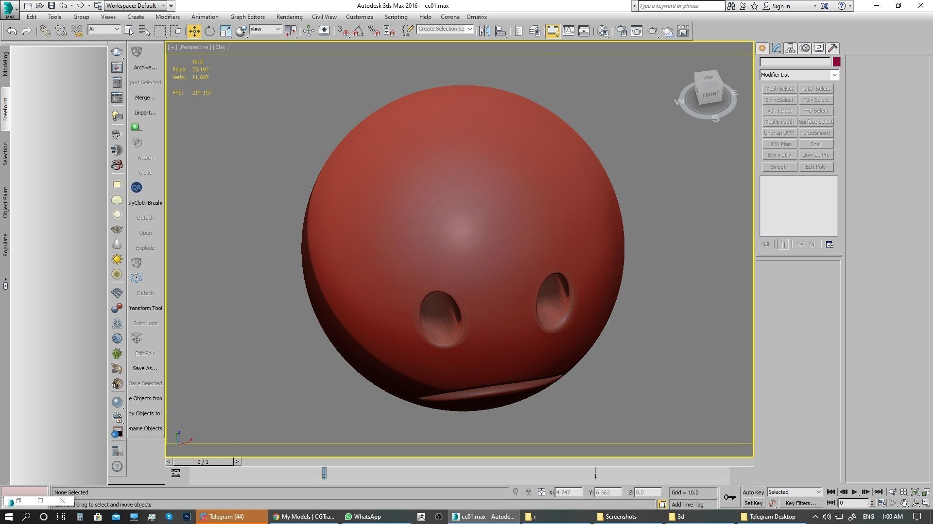 Emoji Slightly Frowning Face 3D model_18