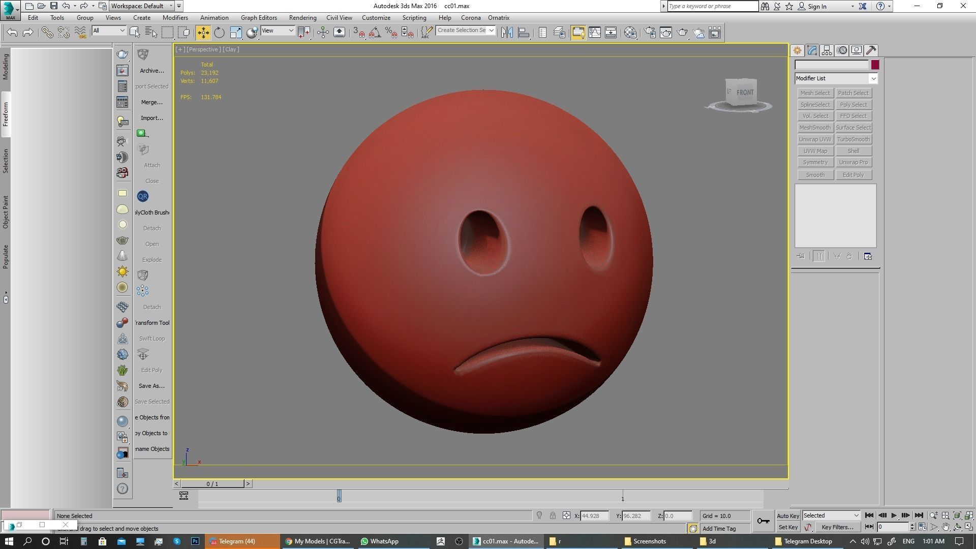 Emoji Slightly Frowning Face 3D model_21