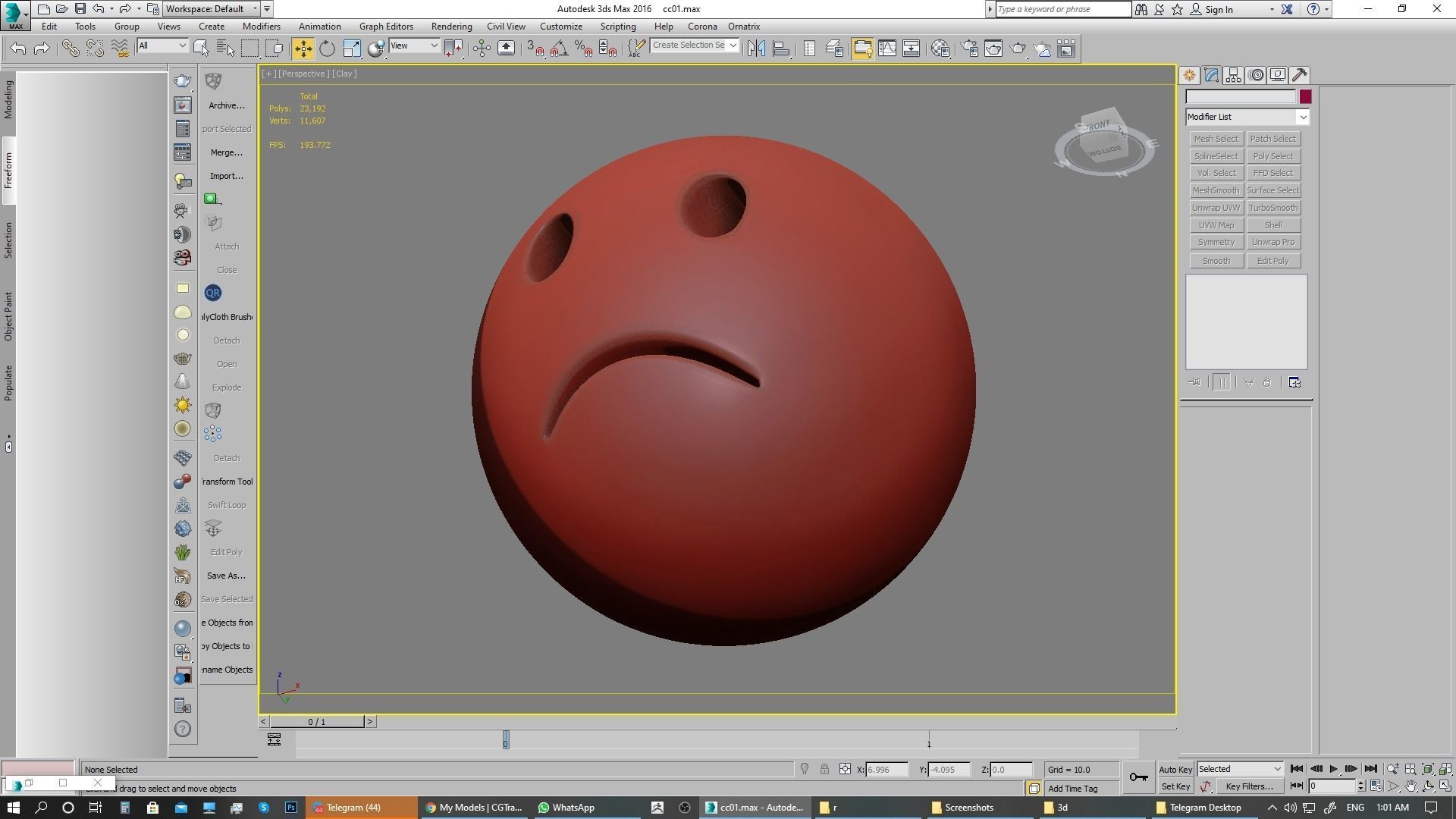 Emoji Slightly Frowning Face 3D model_22