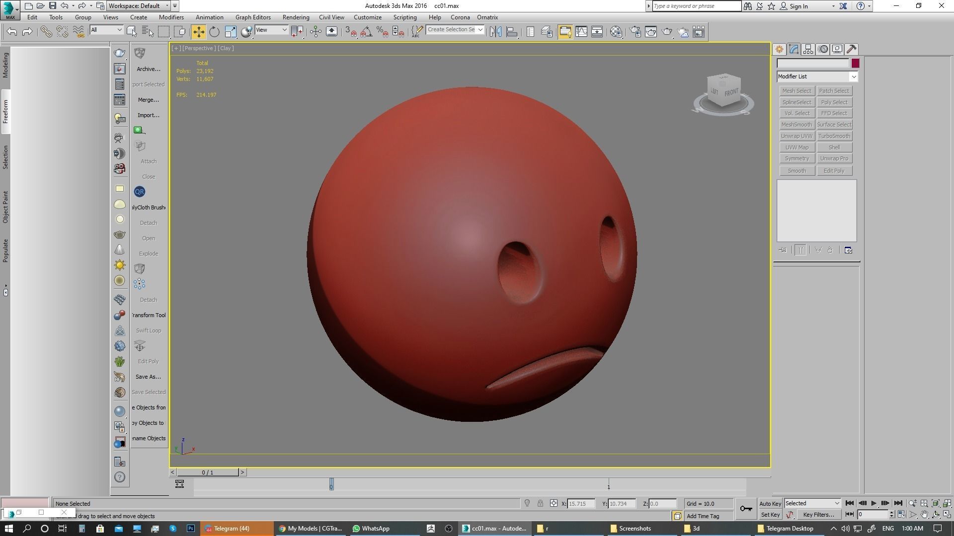 Emoji Slightly Frowning Face 3D model_17