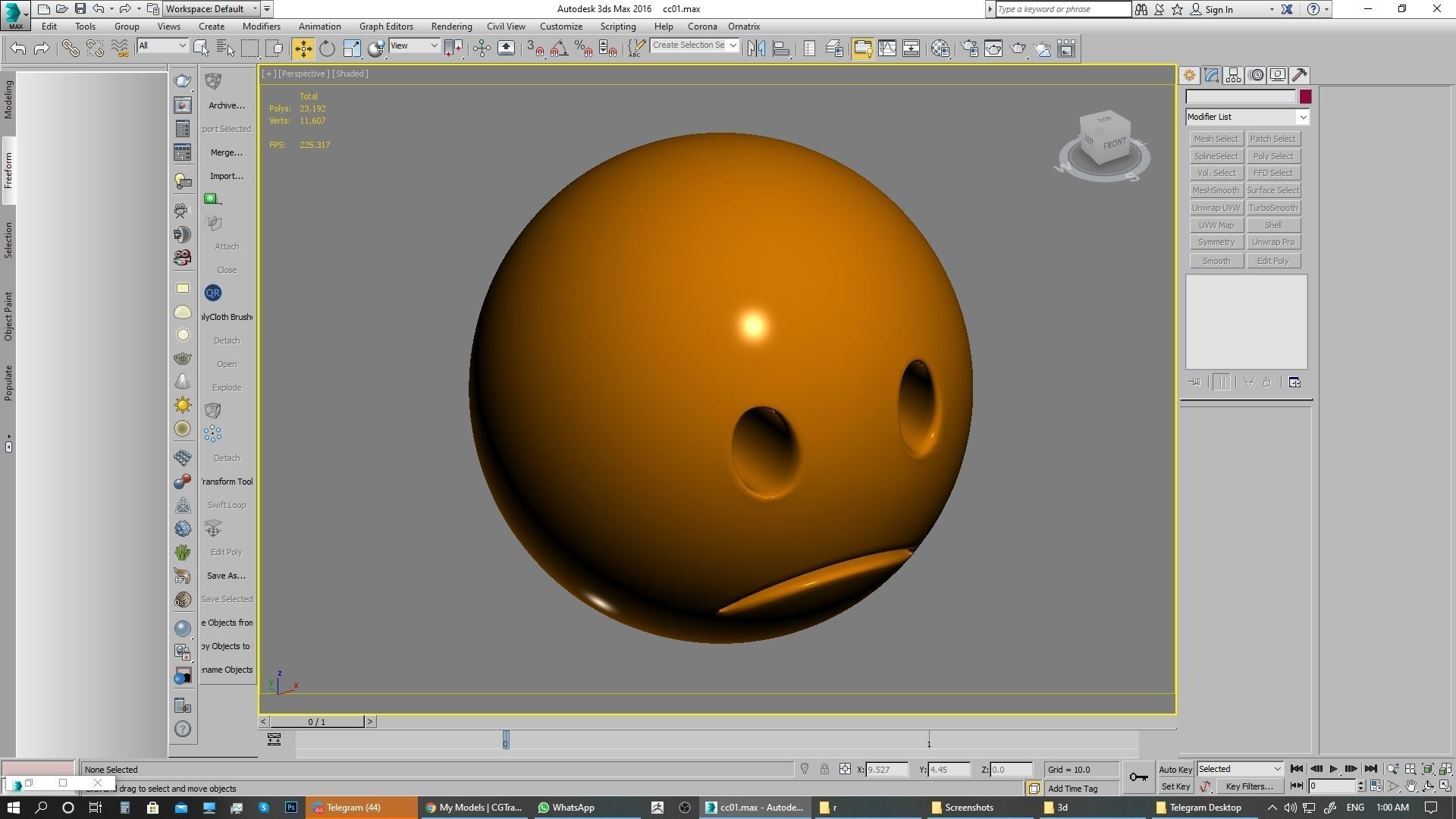 Emoji Slightly Frowning Face 3D model_11