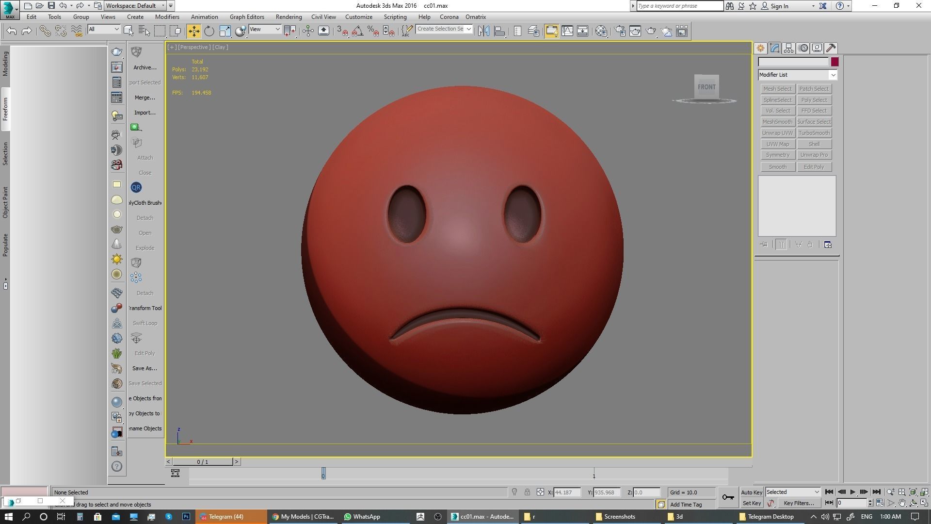 Emoji Slightly Frowning Face 3D model_15